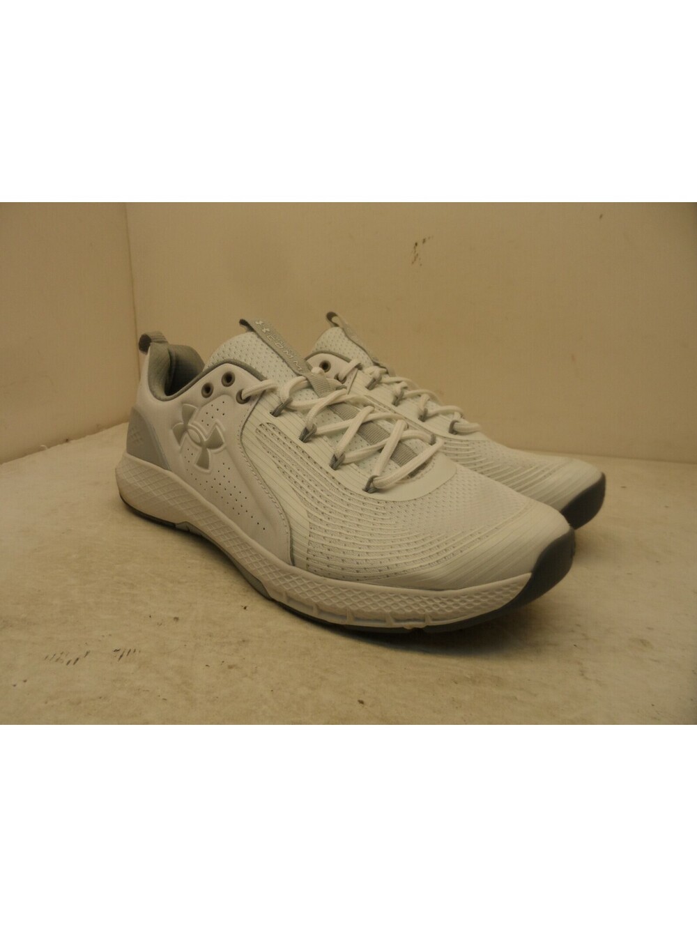 Under Armour Men's Charged Commit TR 3 Running Sneakers White/Silver Size 12M